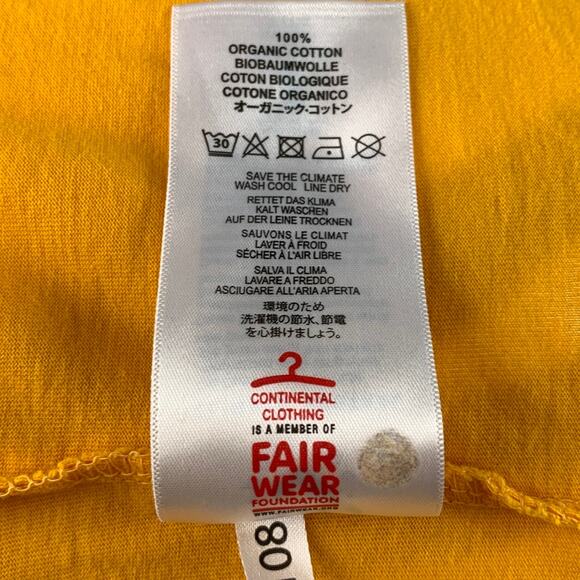 CONTINENTAL Size M Orange Navy Graphic Cotton Short Sleeve T-shirt - Picture 6 of 6